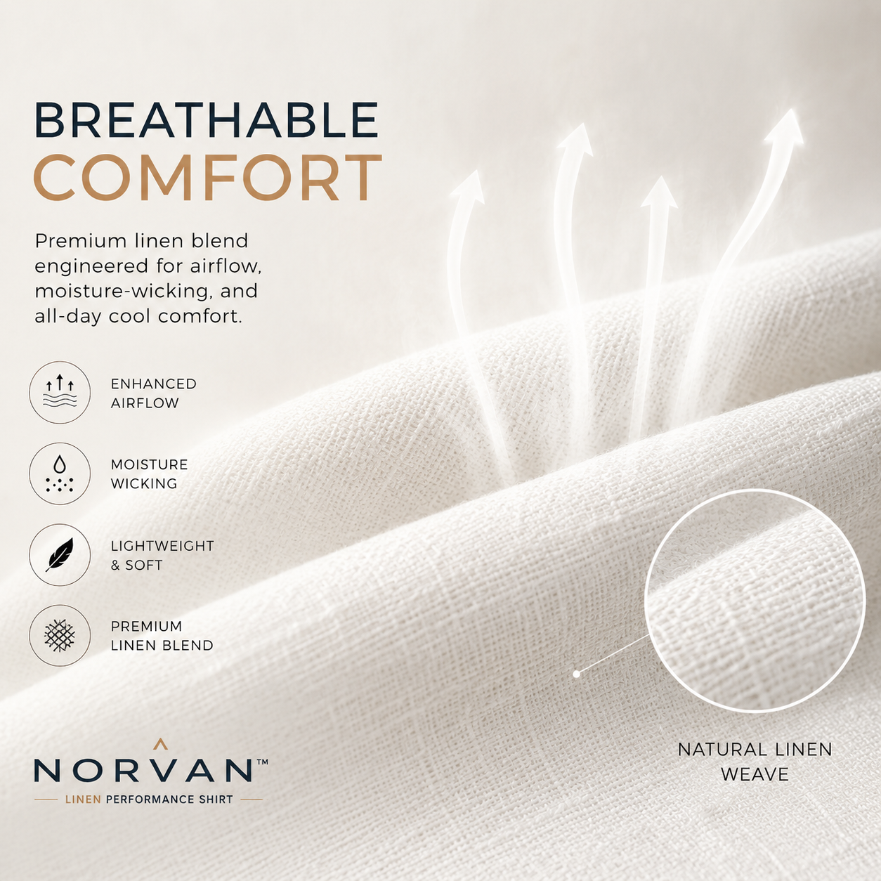 NORVAN™ Linen Performance Shirt – Breathable & Moisture-Wicking