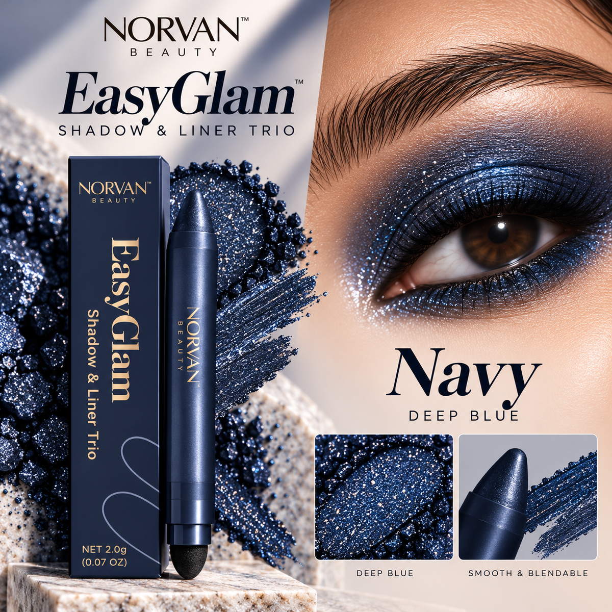 NORVAN Beauty™ EasyGlam Shadow & Liner Trio