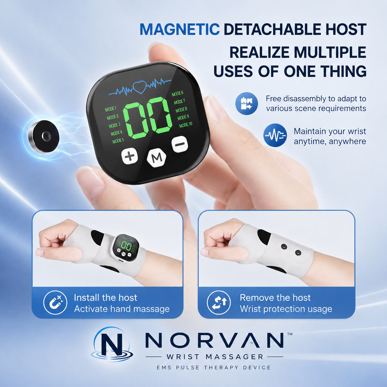 NORVAN™ Comfort — EMS Pulse Wrist & Hand Massager
