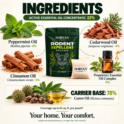NORVAN™ Rodent Repellent Pouches – 12 Pack