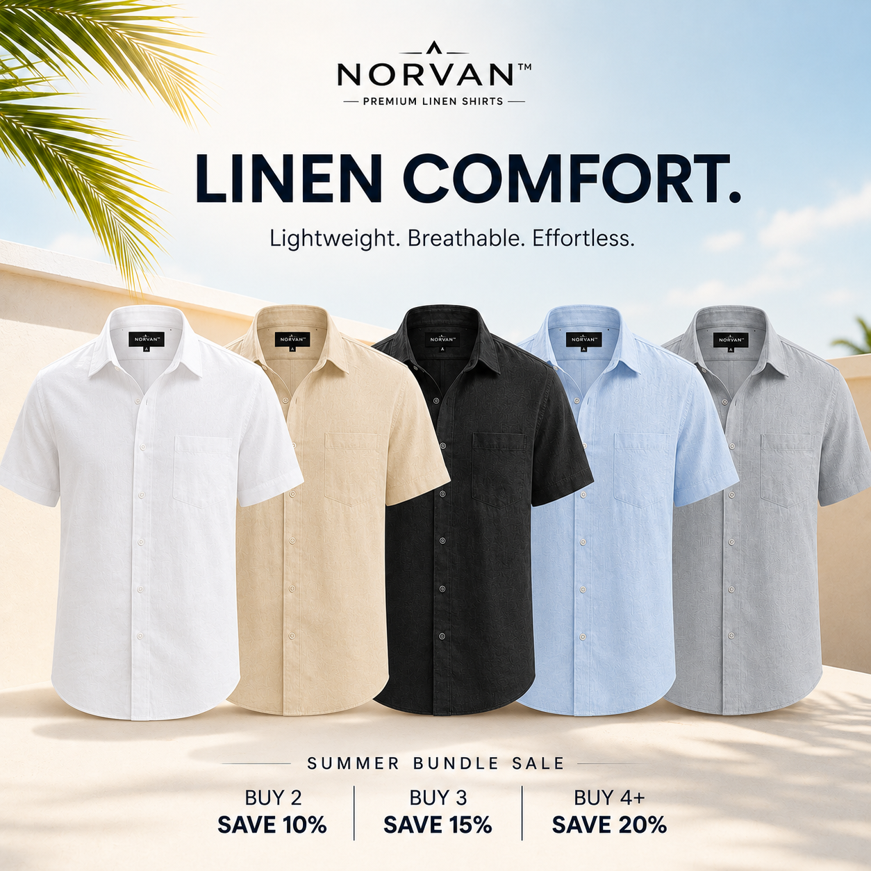 NORVAN™ Linen Performance Shirt – Breathable & Moisture-Wicking