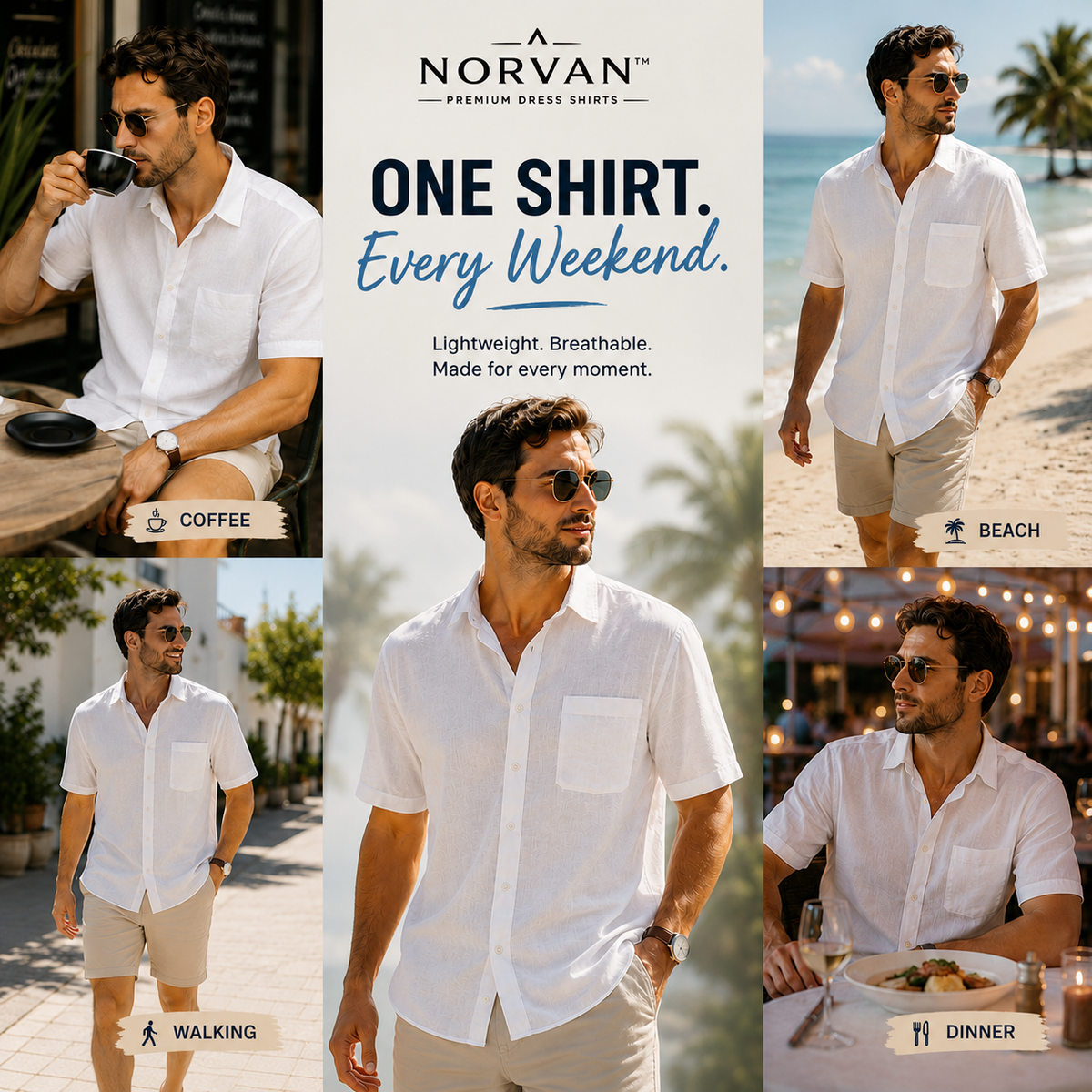 NORVAN™ Linen Performance Shirt – Breathable & Moisture-Wicking