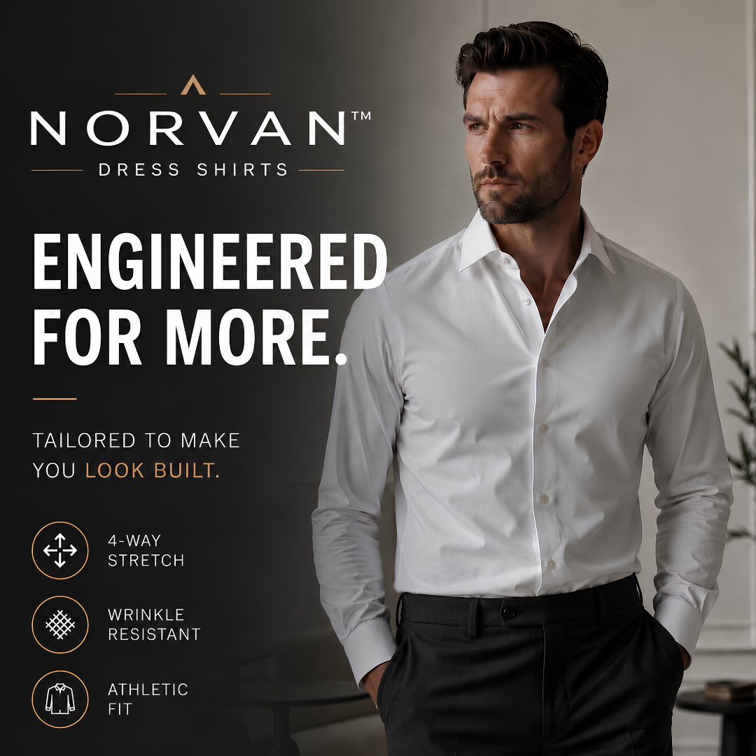 NORVAN™ Performance Shirt – Athletic Fit & Wrinkle Resistant