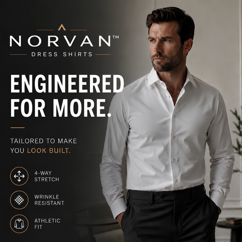 NORVAN™ Performance Shirt – Athletic Fit & Wrinkle Resistant