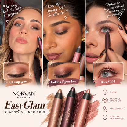 NORVAN Beauty™ EasyGlam Shadow & Liner Trio