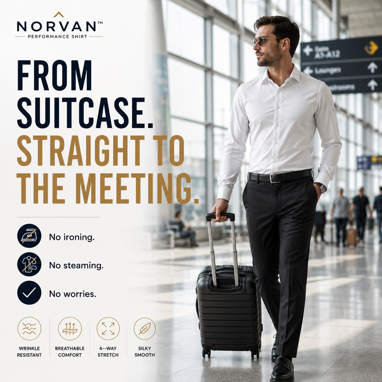 NORVAN™ Performance Shirt – Athletic Fit & Wrinkle Resistant