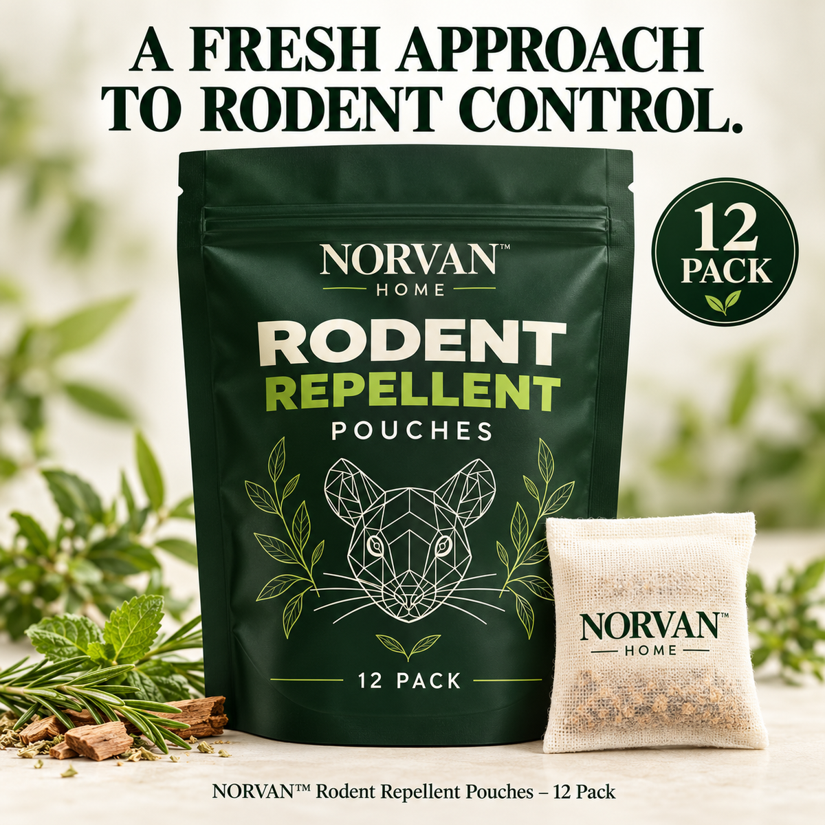 NORVAN™ Rodent Repellent Pouches – 12 Pack