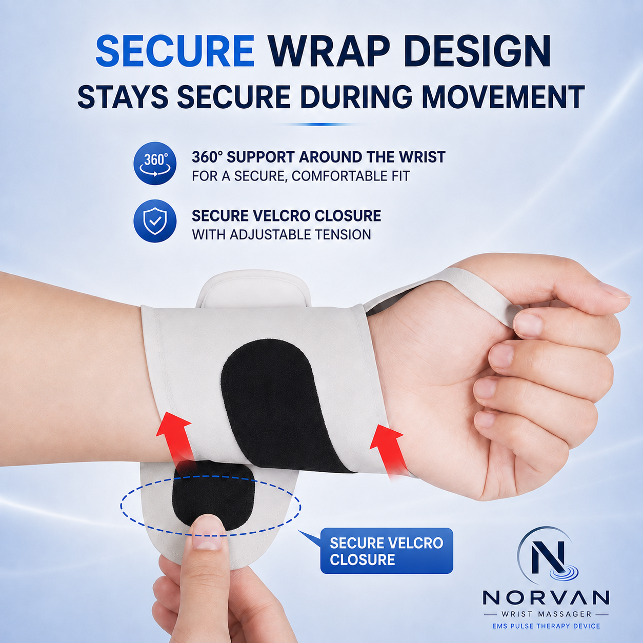 NORVAN™ Comfort — EMS Pulse Wrist & Hand Massager
