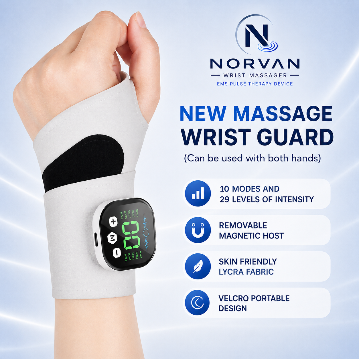 NORVAN™ Comfort — EMS Pulse Wrist & Hand Massager