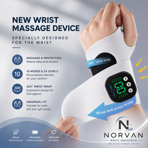 NORVAN™ Comfort — EMS Pulse Wrist & Hand Massager